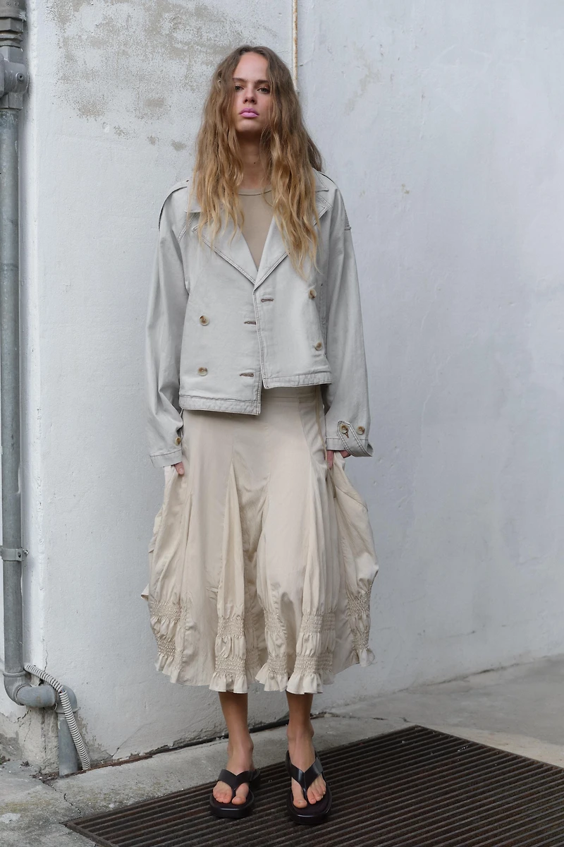 GODET MIDI SKIRT