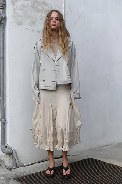 GODET MIDI SKIRT
