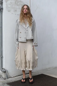GODET MIDI SKIRT
