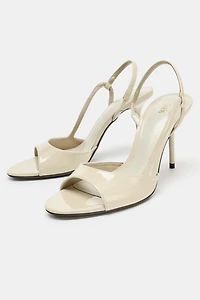 PATENT FINISH HEELED SANDALS