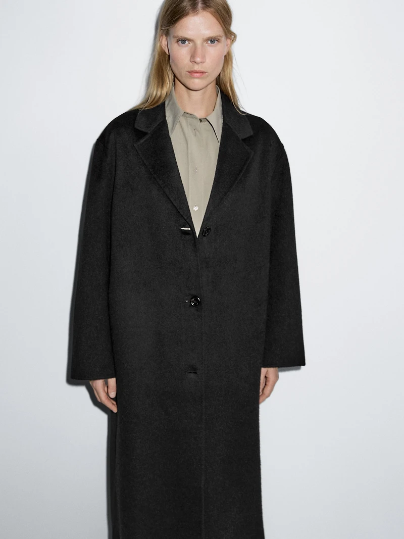 Long wool blend coat