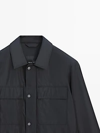 Water-repellent overshirt with pockets