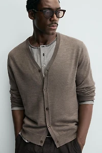 100% WOOL CARDIGAN