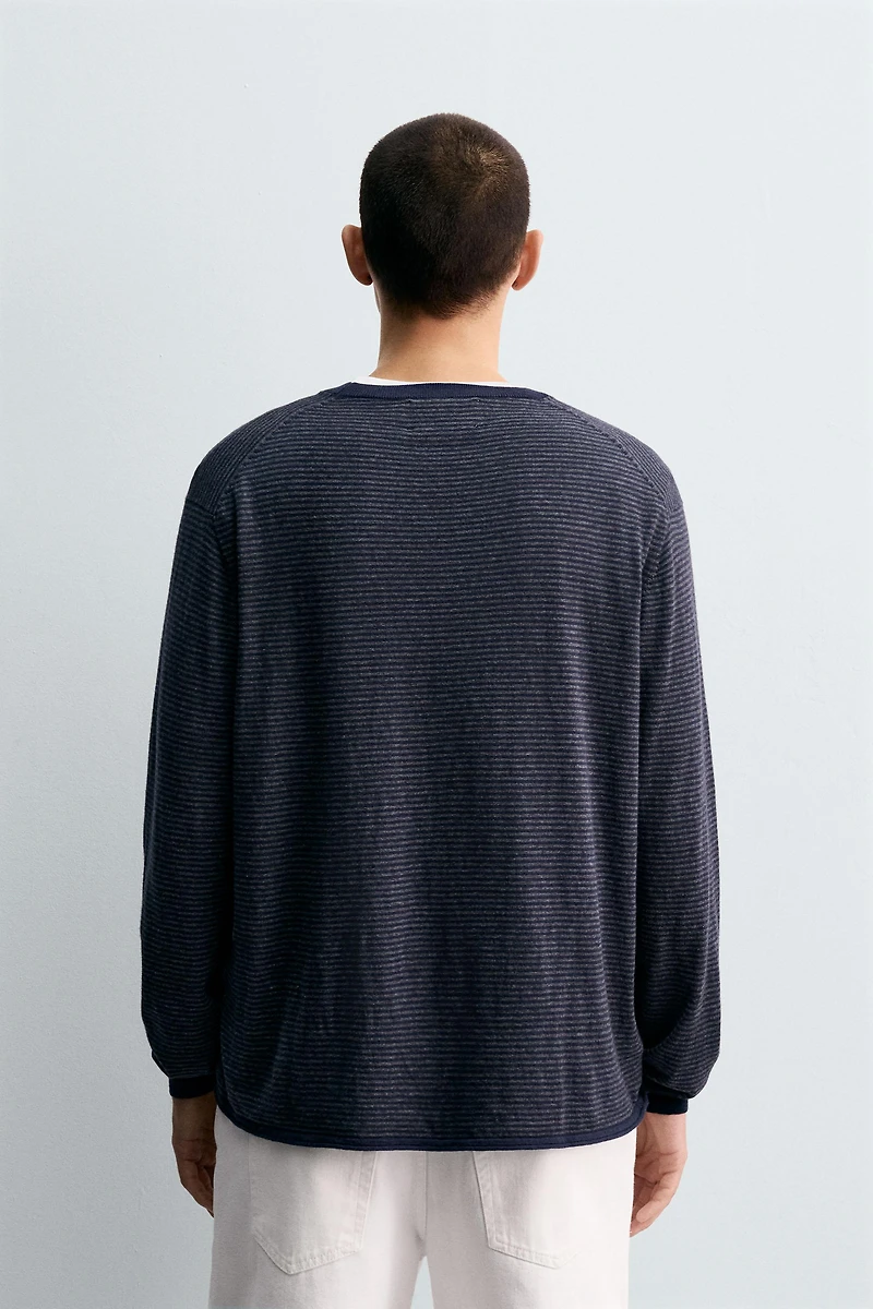 PULL RAYÉ EN COTON ET CACHEMIRE