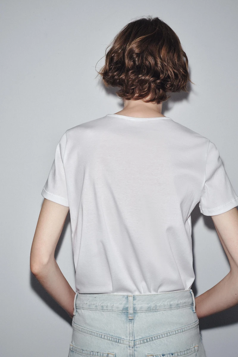 T-SHIRT EN COTON MERCERISÉ