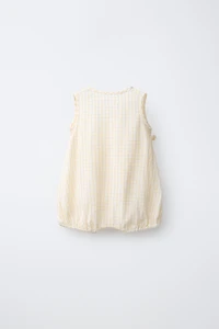 PLAID LINEN BLEND ROMPER