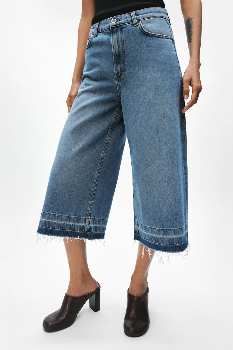 ZW COLLECTION WIDE LEG DENIM SHORTS