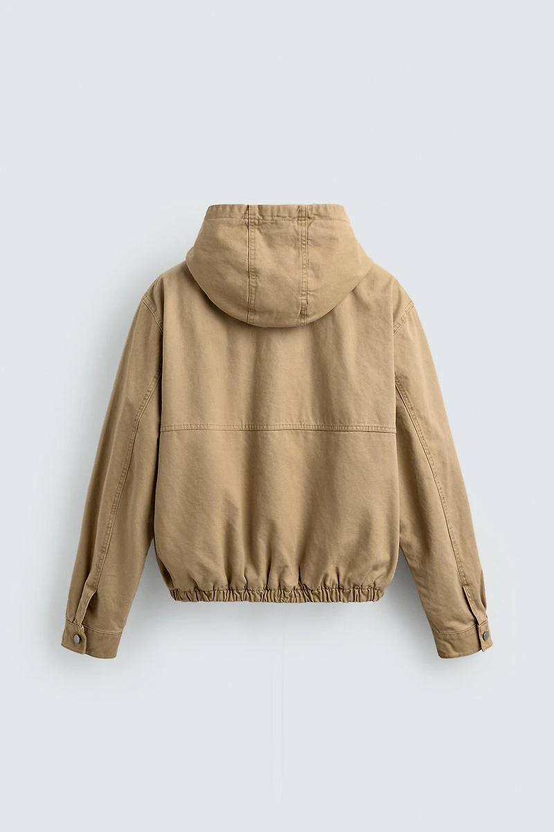 RELAXED FIT HOODED FIREMAN CLASP JACKET