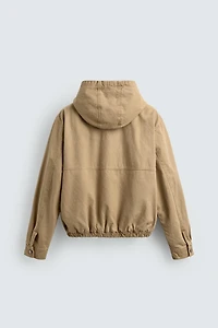 RELAXED FIT HOODED FIREMAN CLASP JACKET