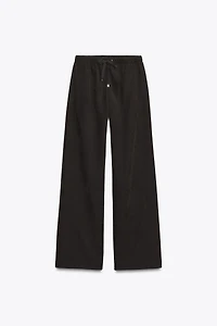 ELASTIC WAIST WIDE LEG PANTS