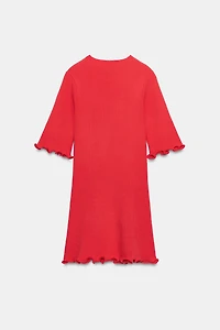 SHORT RIB KNIT DRESS