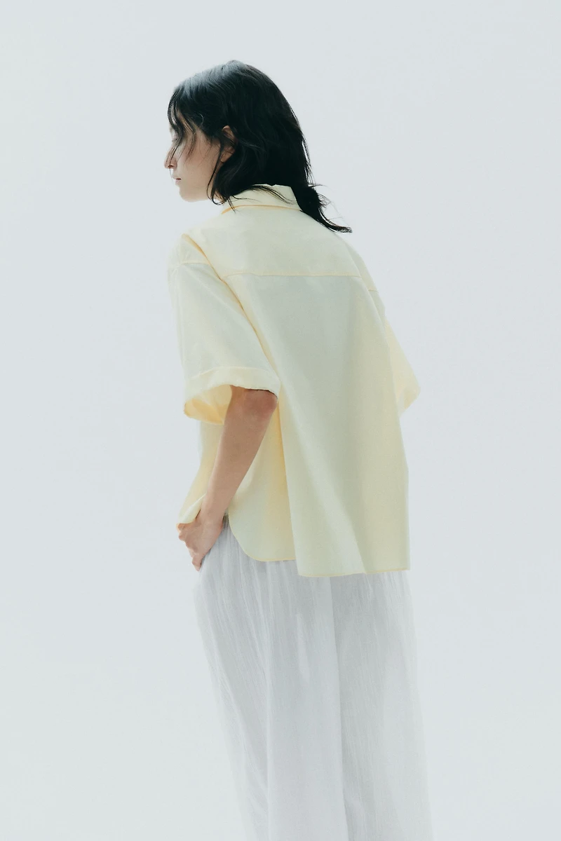 CHEMISE EN POPELINE À POCHE