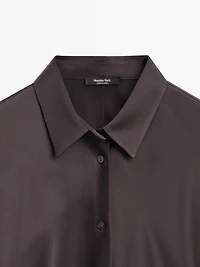 Satin shirt with batwing sleeves