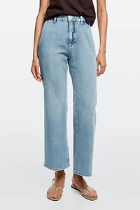 High-waist cropped flare jeans