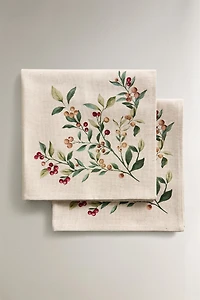 SET OF COTTON CHRISTMAS BRANCH NAPKINS (SET OF 2)