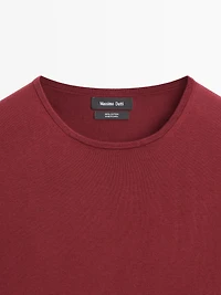 Cotton knit crew neck sweater