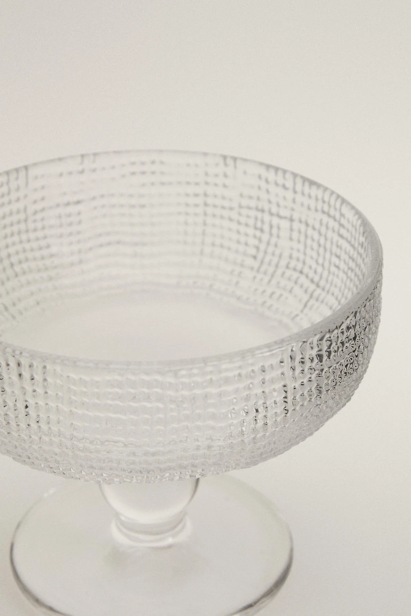 COUPE À DESSERT EN VERRE EN RELIEF