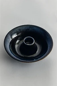 IRON AND STONEWARE CANDLEHOLDER