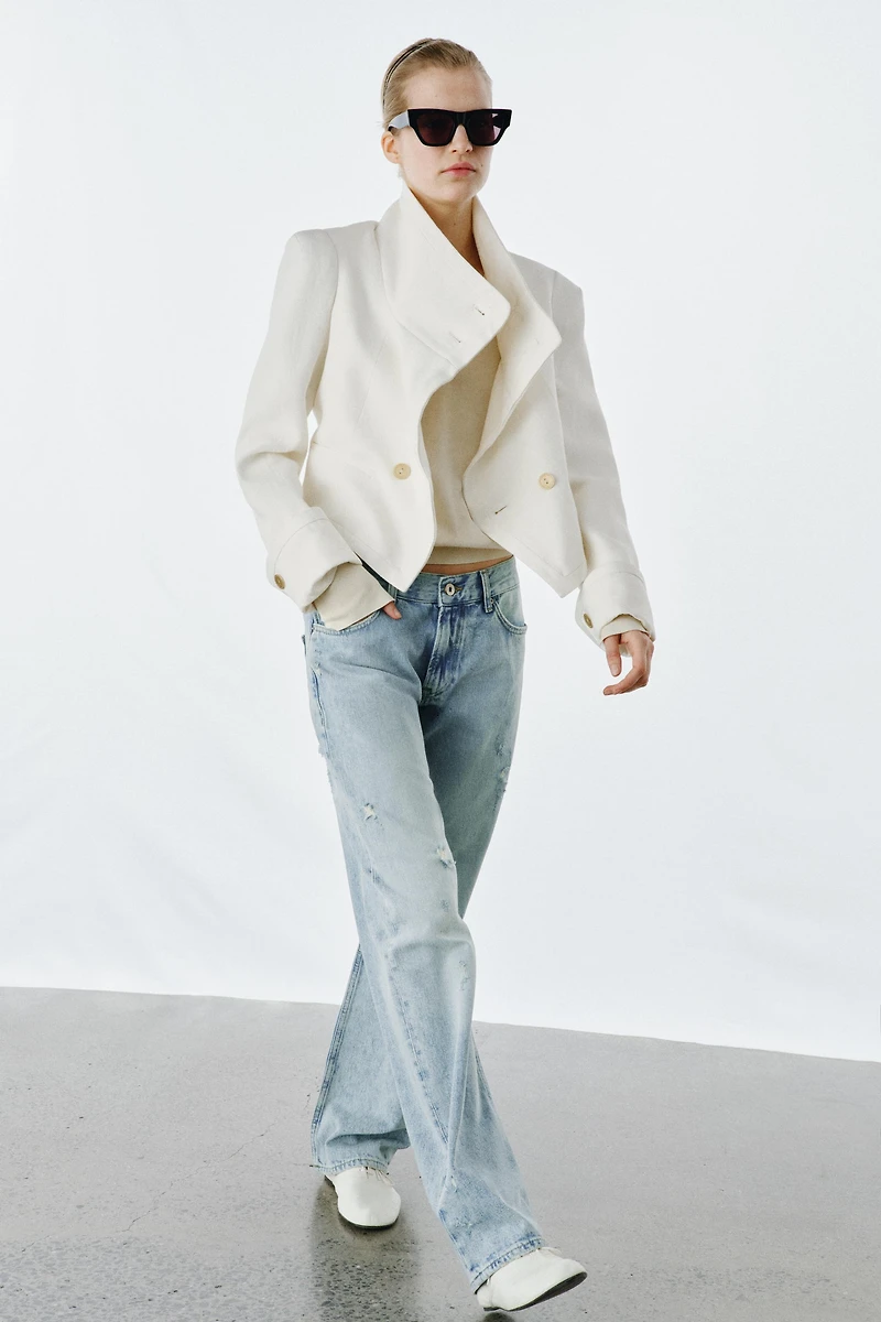 ZW COLLECTION RELAXED STRAIGHT LOW RISE JEANS