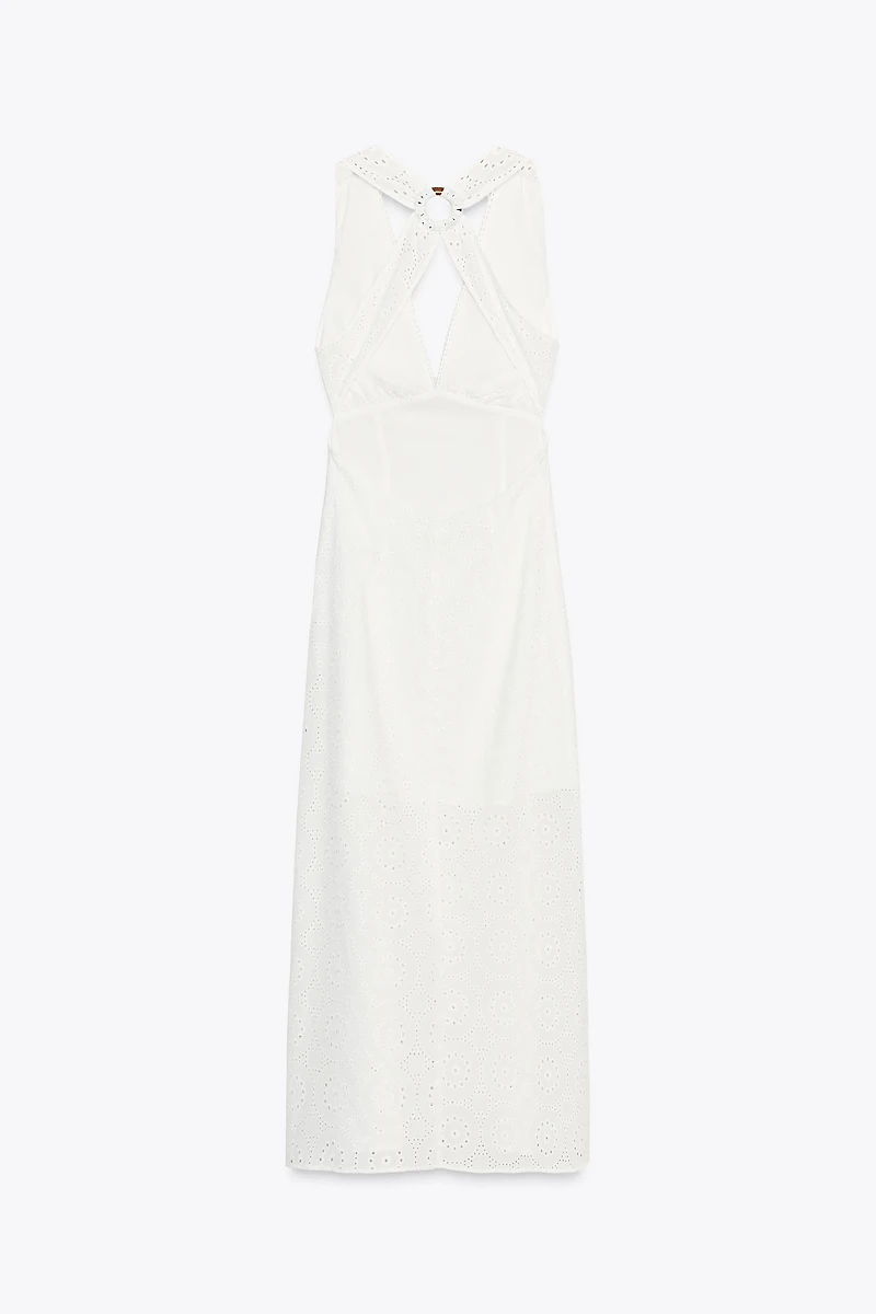 EMBROIDERED MIDI DRESS