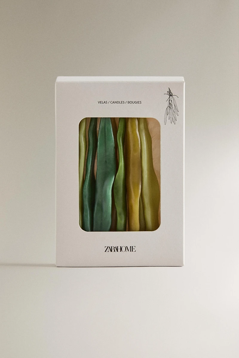 PACK OF DECORATIVE LEAF CANDLES (PACK OF 9)