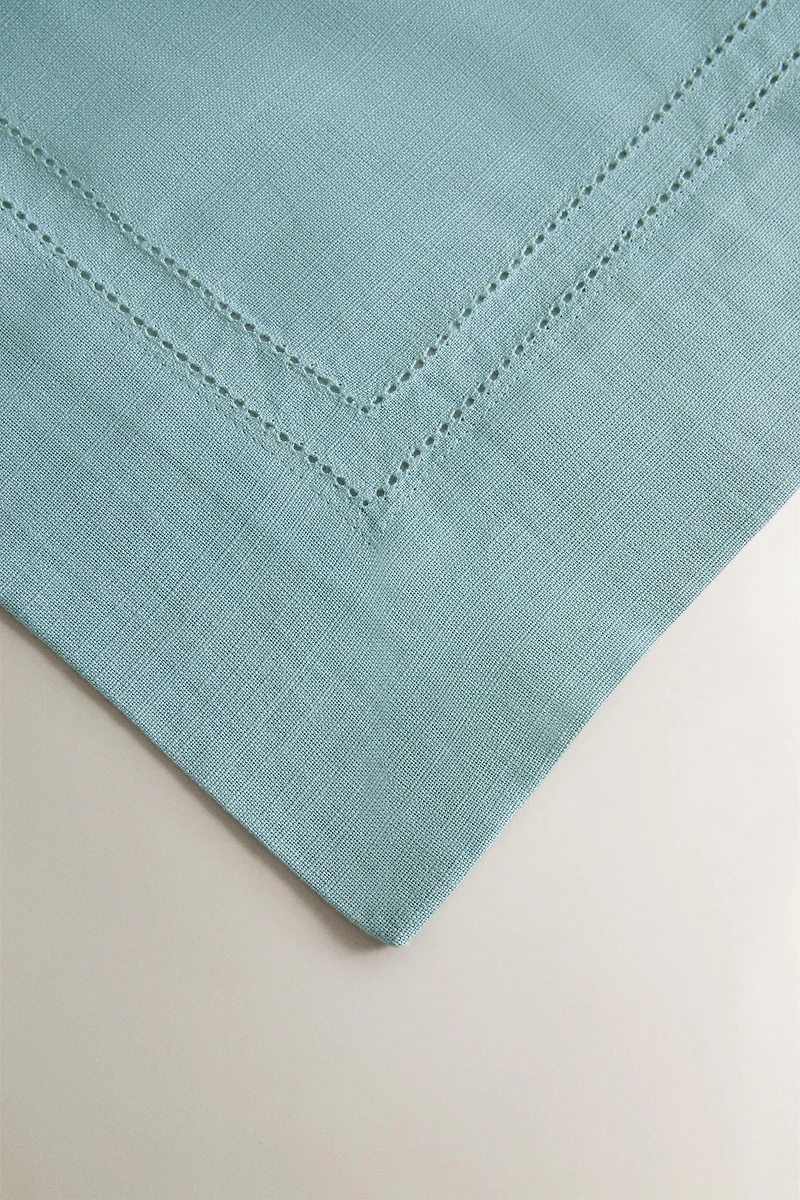HEMSTITCHED COTTON TABLECLOTH