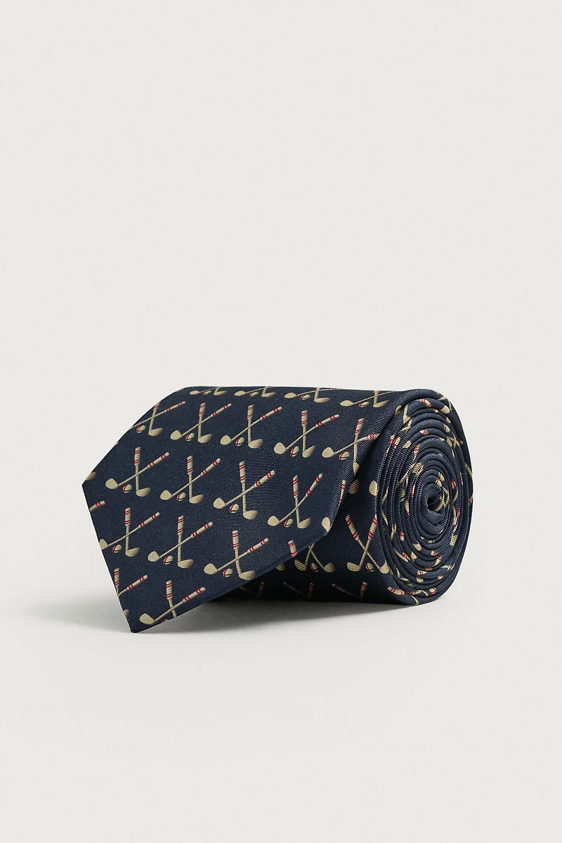 100% SILK JACQUARD GOLF TIE