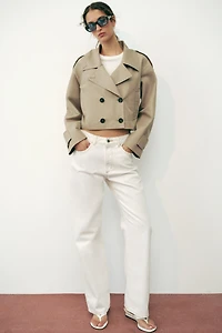 SHORT DOUBLE-BREASTED TRENCH JACKET