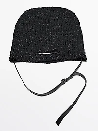 Large crochet knit leather bag - LIMITED