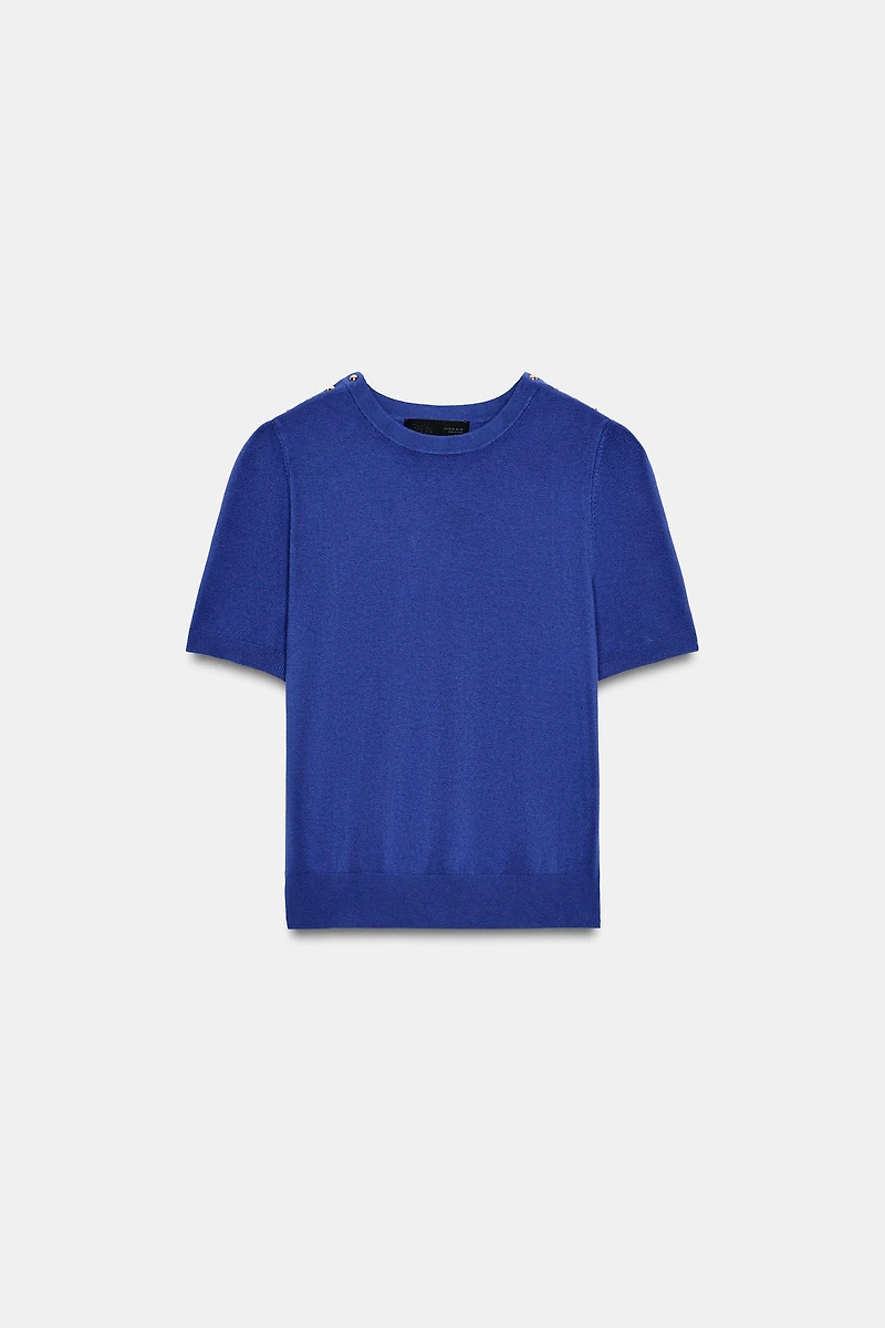 BASIC SHORT SLEEVE KNIT JUMPER