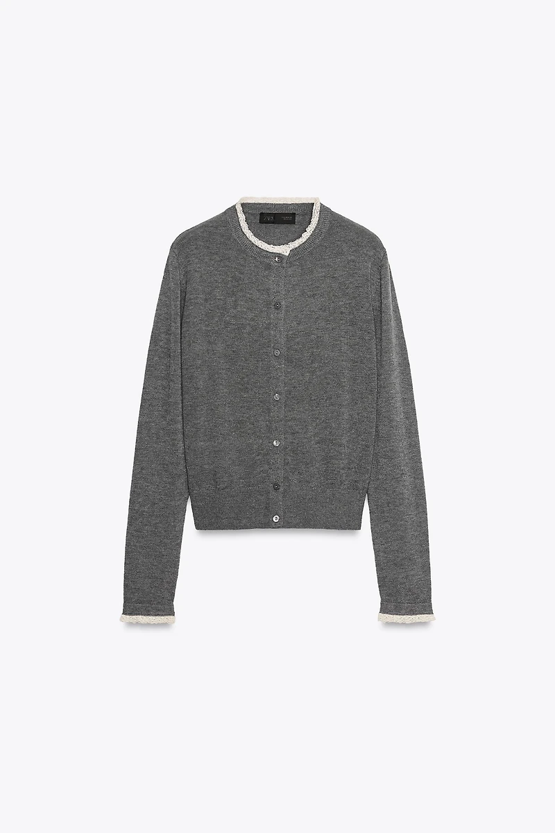 COMBINATION LACE CARDIGAN