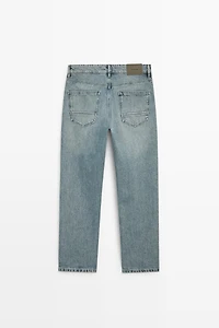 Stonewashed tapered-fit jeans