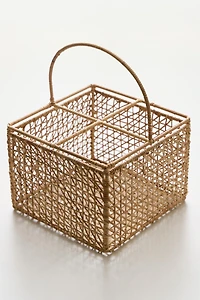 RATTAN BOTTLE STAND WITH HANDLE