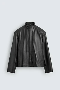 RELAXED FIT LEATHER JACKET