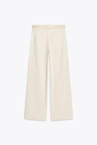 WIDE LEG BELTED PANTS
