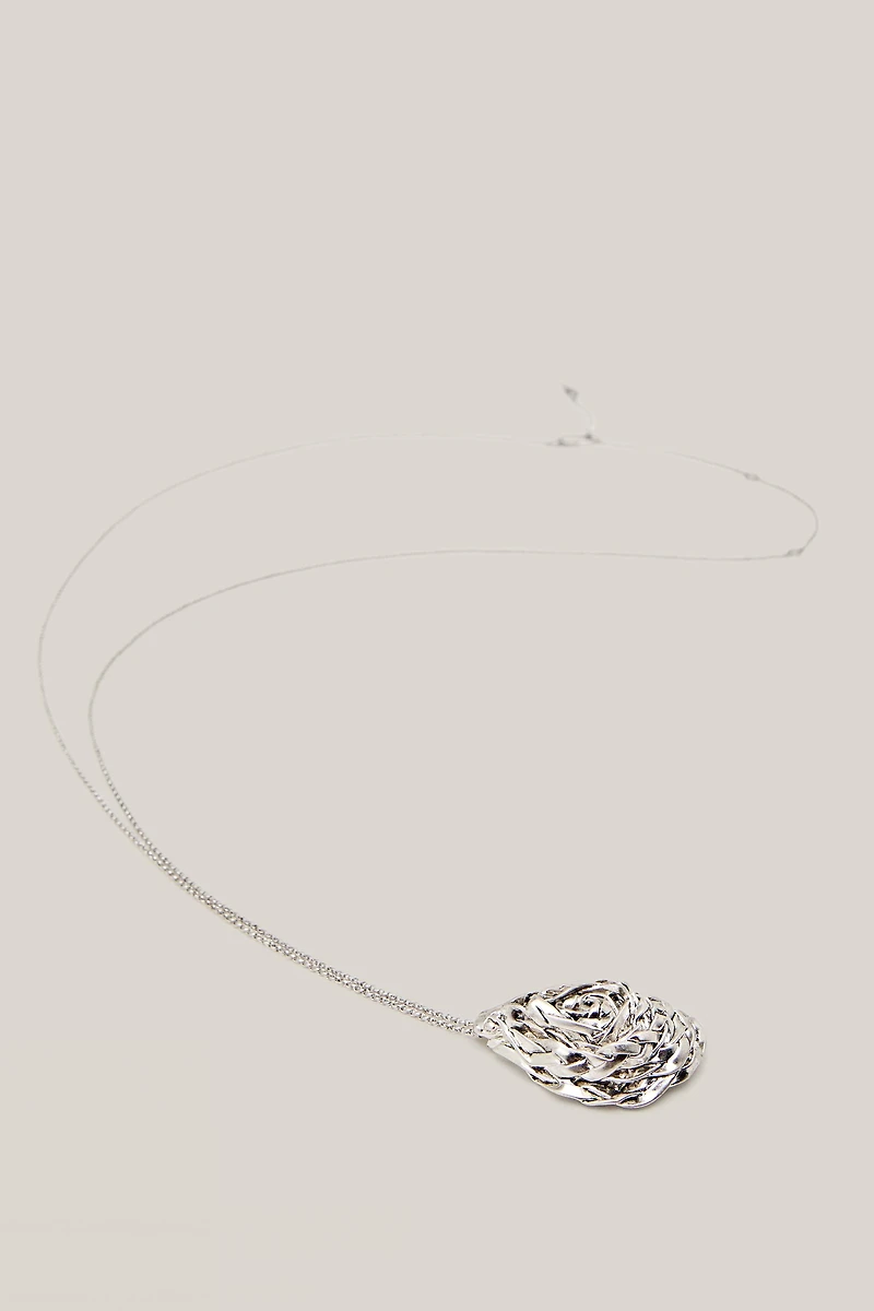 Necklace with textured pear basket piece - LIMITED EDITION