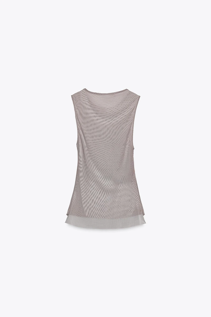 T-SHIRT EFFET DOUBLE TULLE