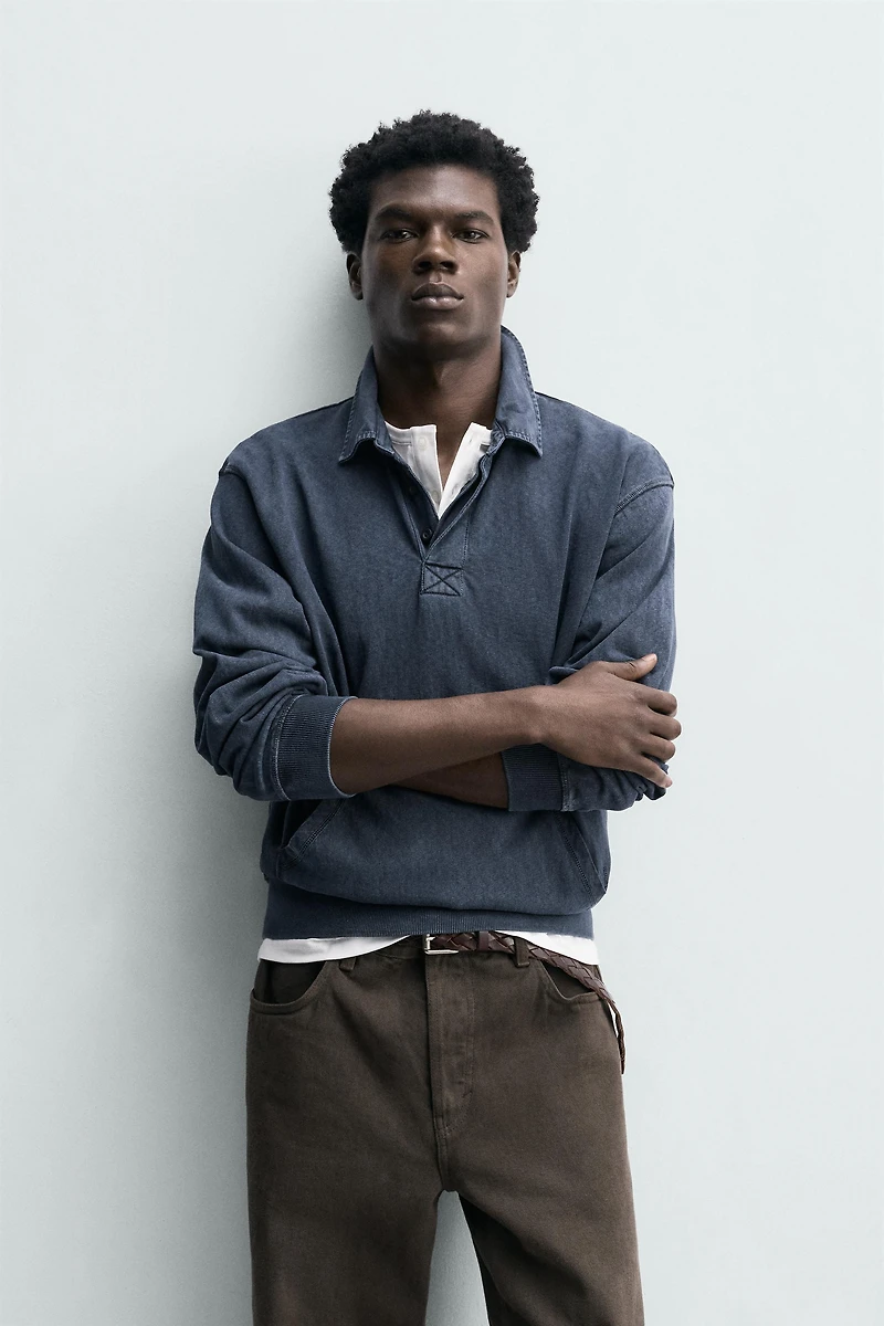 REGULAR FIT WASHED EFFECT POLO SHIRT