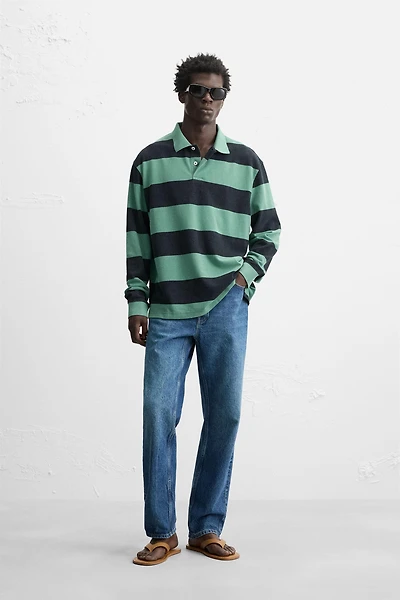 STRIPED WASHED POLO SHIRT