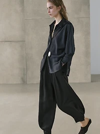 Flowing satin shirt