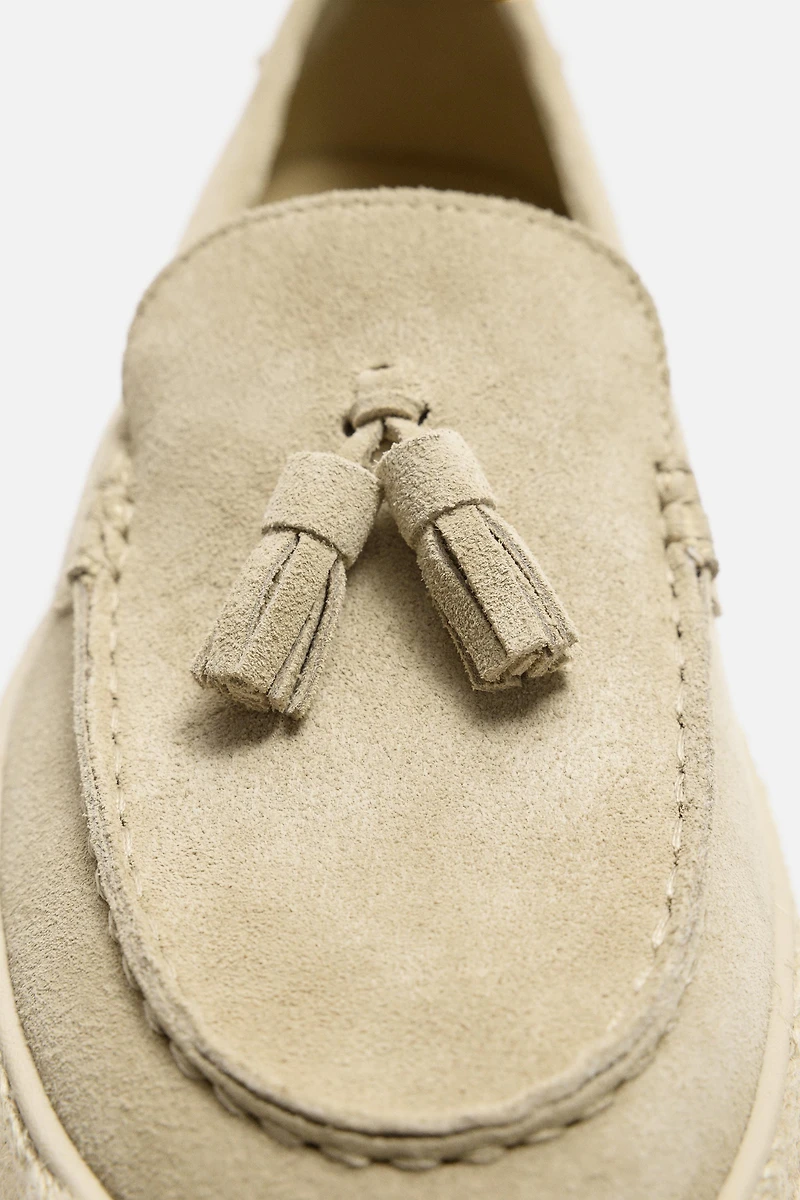 MOCASSINS EN CUIR CASUAL JUTE