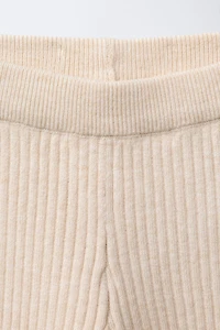 BOW DETAIL KNIT FLARE LEGGINGS