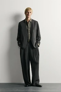 RELAXED FIT WIDE LEG SUIT PANTS