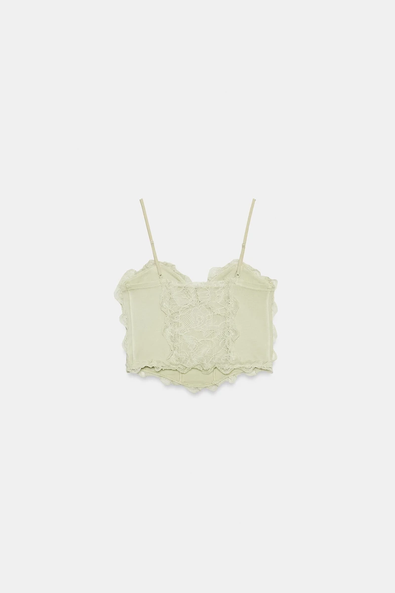 LACE COMBINATION CORSET TOP