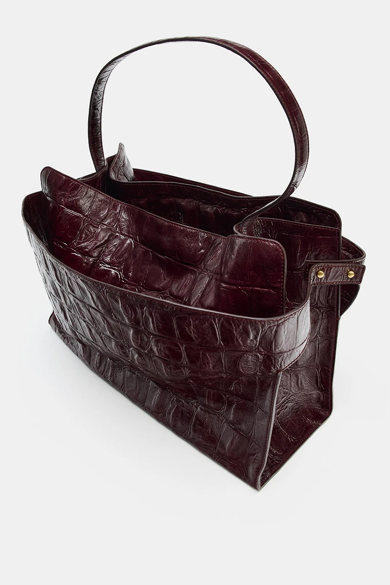 SAC MAXI CITY CUIR EFFET RELIEF