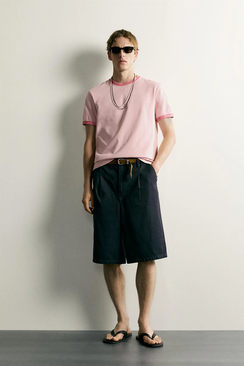 RINGER CONTRAST RIBBED REGULAR FIT T-SHIRT