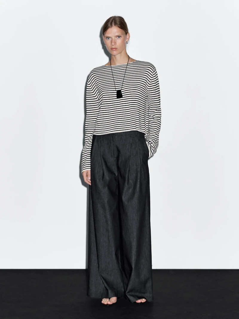 Jean large taille haute
