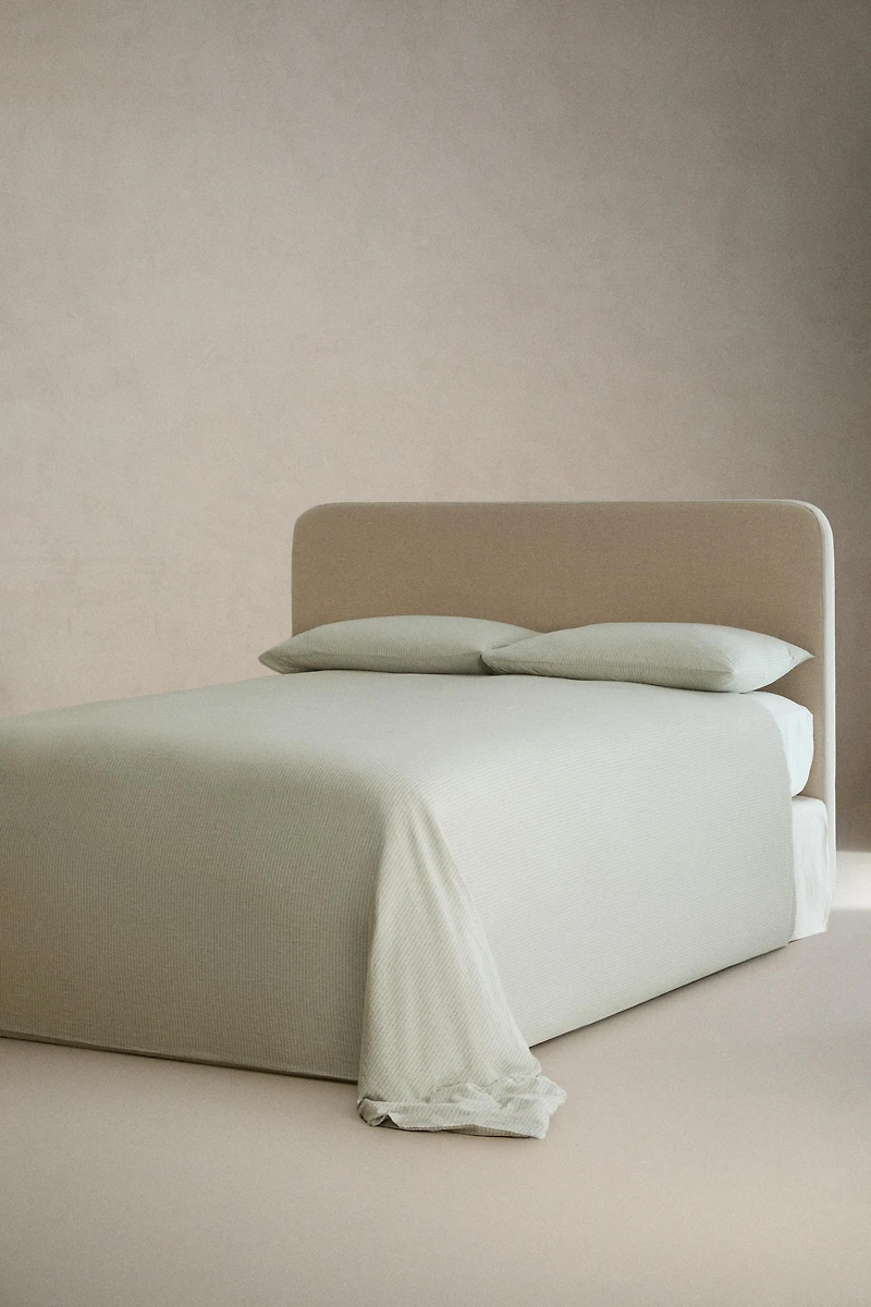 HOUSSE DE COUETTE LIN ET COTON RAYURES