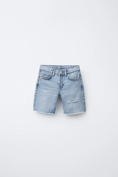 BERMUDA EN DENIM DROIT DÉCHIRÉ ZARA X BODY GLOVE ®