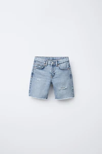 BERMUDA EN DENIM DROIT DÉCHIRÉ ZARA X BODY GLOVE ®